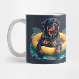 Cool Rottweiler at the Swimming Pool Mug